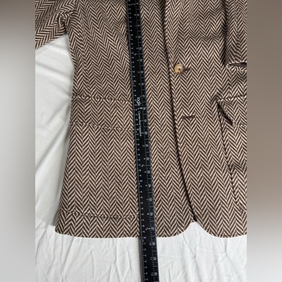 Polo by Ralph Lauren Blue Label Single Breasted Tan Herringbone Blazer 10 - Picture 11 of 15